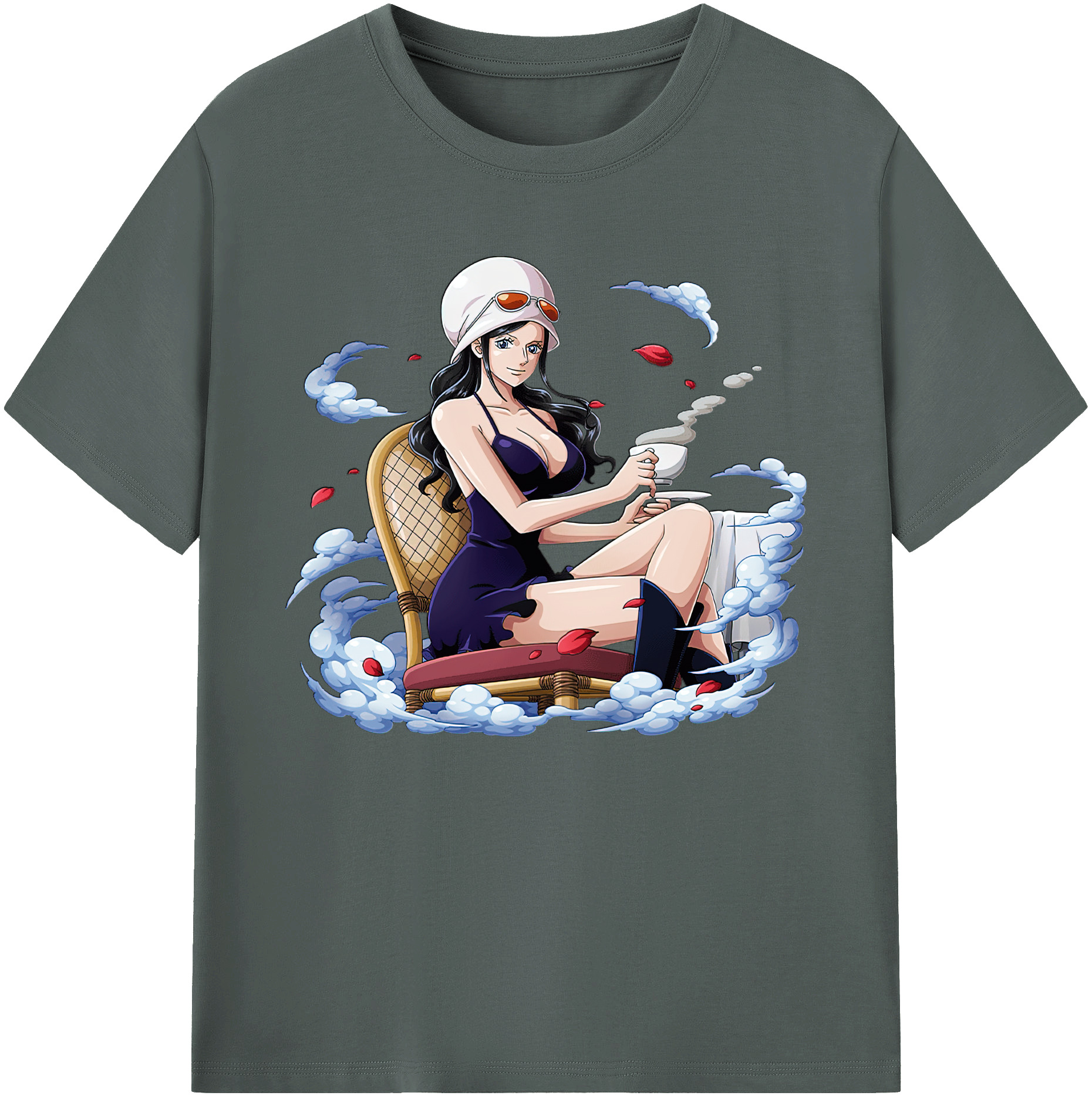 ワンピース ニコ・ロビン ONE PIECE Nico Robin 綿100％ メンズ半袖Tシャツ｜肌触りやわらか＆通気性